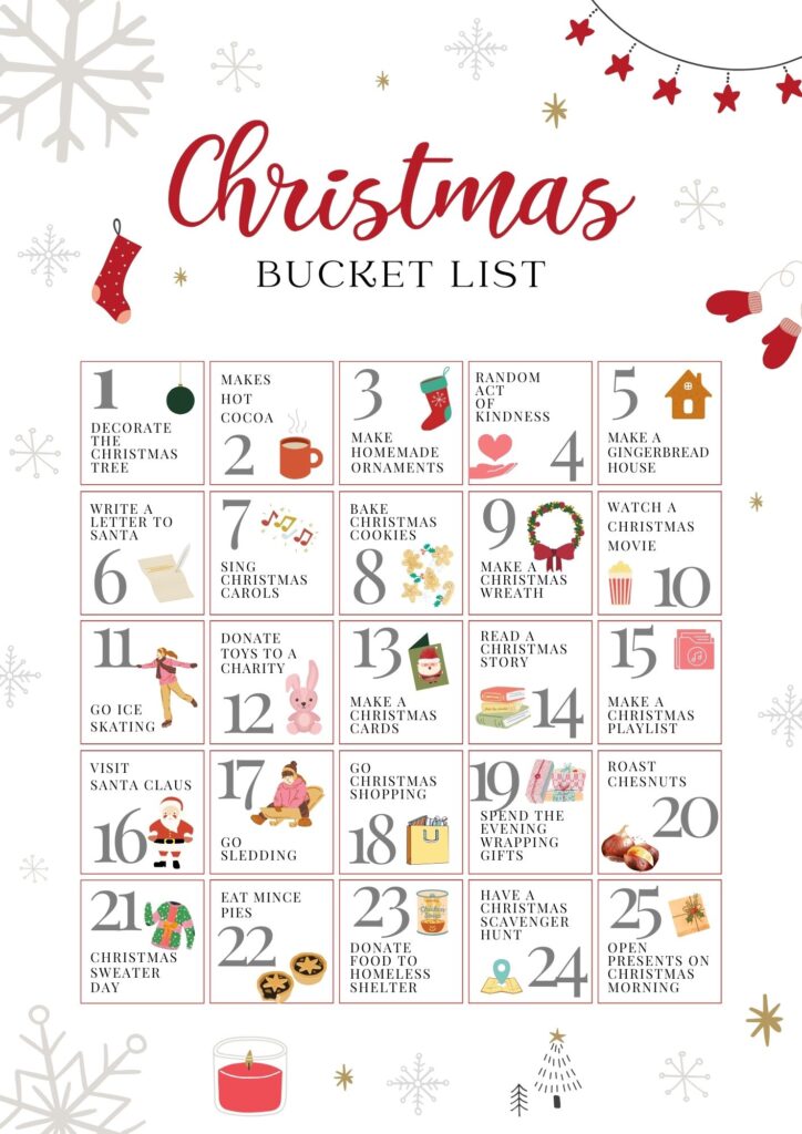 Christmas bucket list